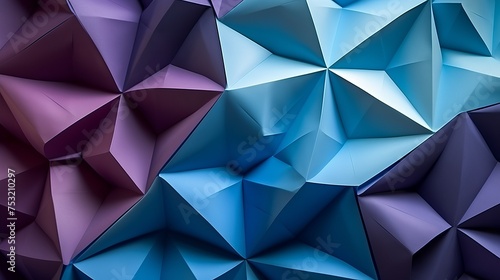 Macro imagery showcases paper folded into geometric shapes, producing a three-dimensional effect and forming an abstract background.