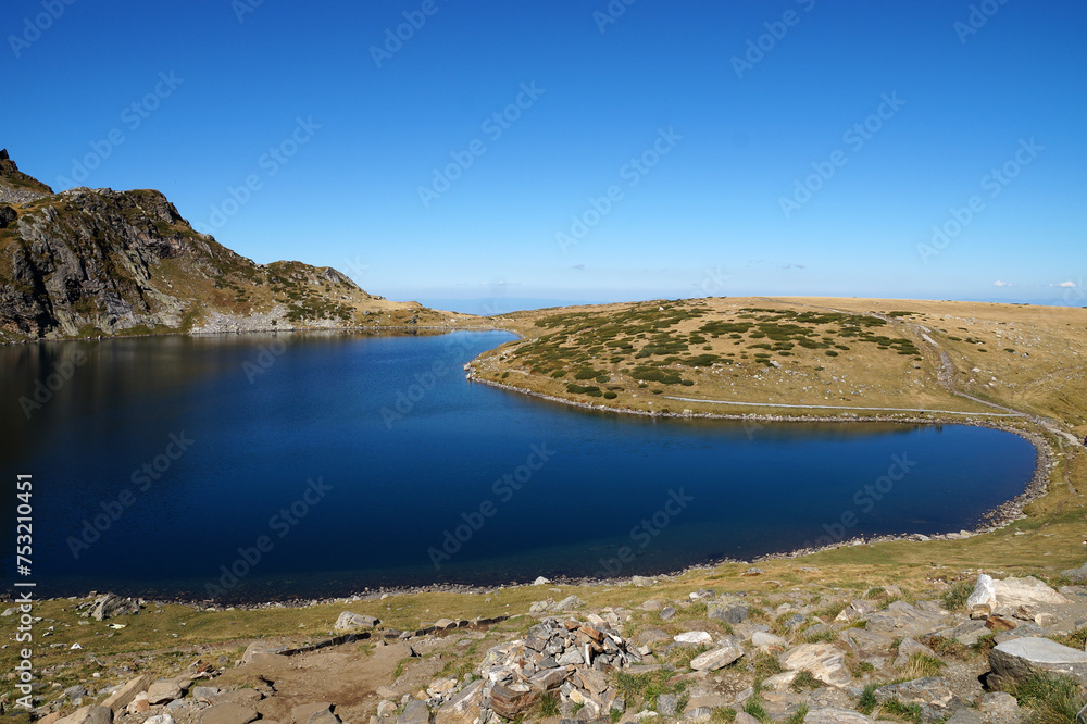 Balkans, Bulgaria, lake in the Rila mountains on a sunny day Balkans, Bulgaria, lake in the Rila mountains on a sunny day
