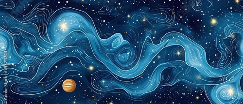 Abstrakte Weltall Planeten Illustration, Hintergrund   photo