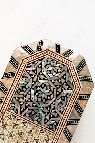 Принти на полотні mother of pearl middle eastern mosaic inlaid geometric patterns on box