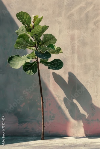 Green Plant With Leaves on White Background