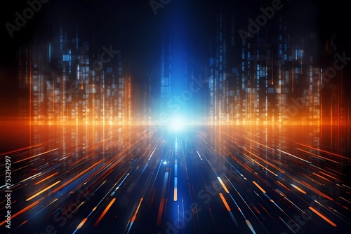 Abstract digital cyber background with. VR, high technology concept. © serdjo13