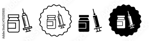 Insulin vector icon set collection. Insulin Outline flat Icon.