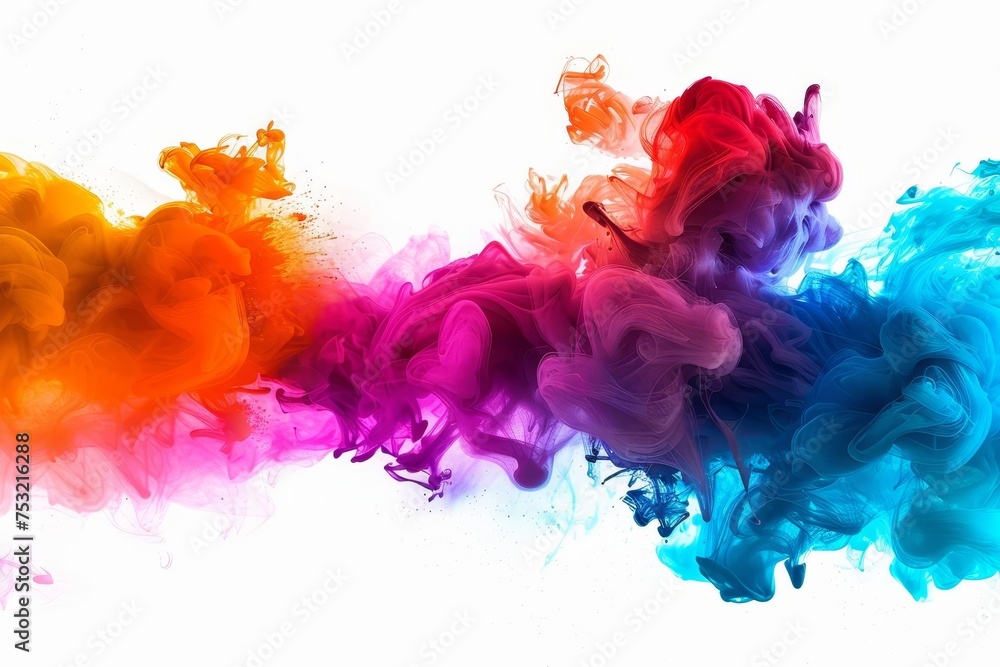 Vibrant color splash Abstract design on white background Creative and energetic