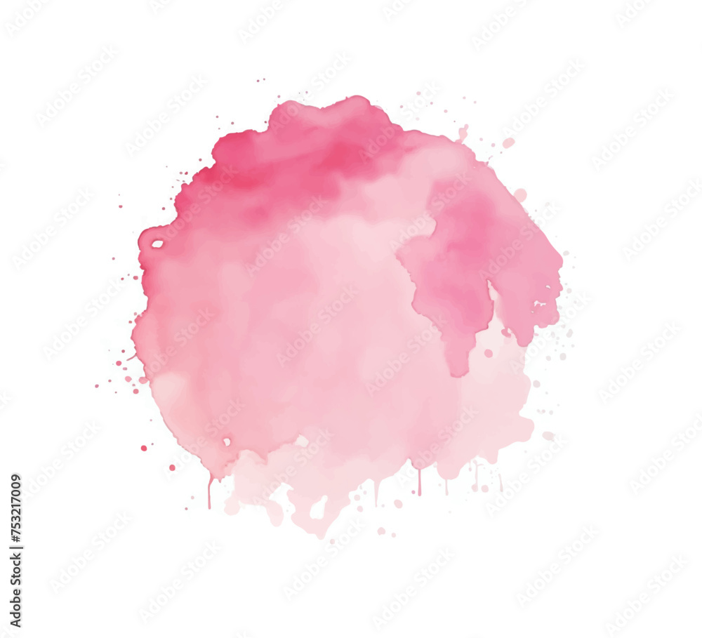 Abstract pink watercolor water splash on a white background. Vector watercolour texture in salad color Abstract pink watercolor water splash on a white background. Vector watercolour texture in salad color