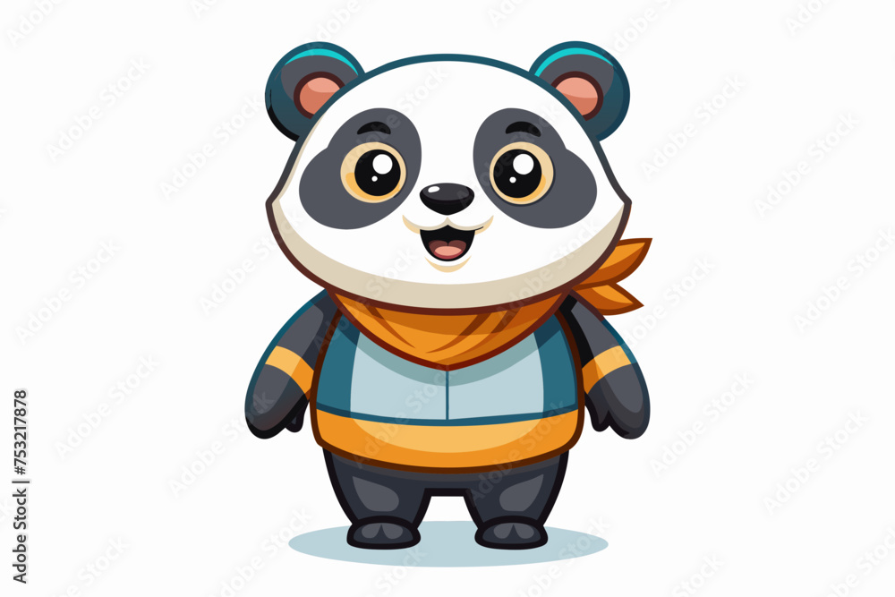 a cute mascot panda vector art flat design
on white background. a cute mascot panda vector art flat design
on white background.