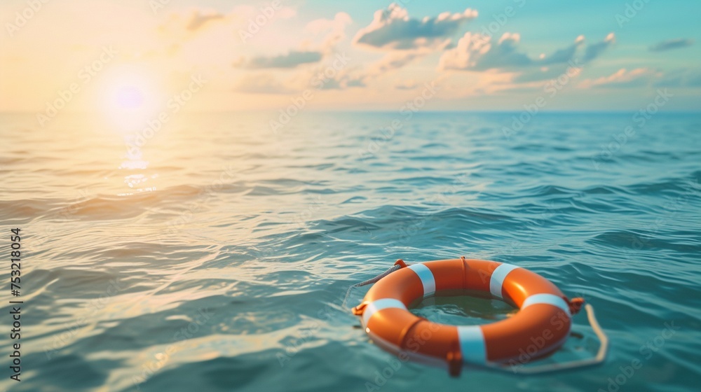 custom made wallpaper toronto digitalEin Rettungsring auf dem Wasser 