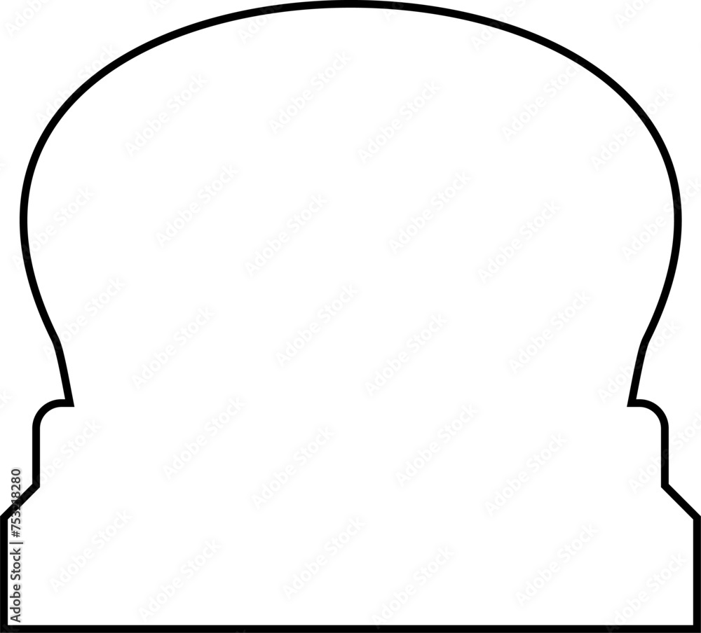 Islamic Dome Design Thin Line outline Black silhouettes Design pictogram symbol visual illustration Islamic Dome Design Thin Line outline Black silhouettes Design pictogram symbol visual illustration