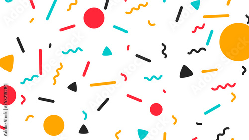 Seamless Pattern 80s Memphis Style Background