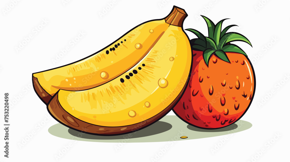 Smothie fruit design freehand draw cartoon vector il
