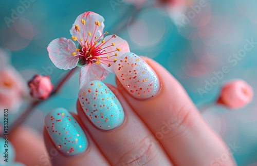 Womans Hand Adorned With a Flower