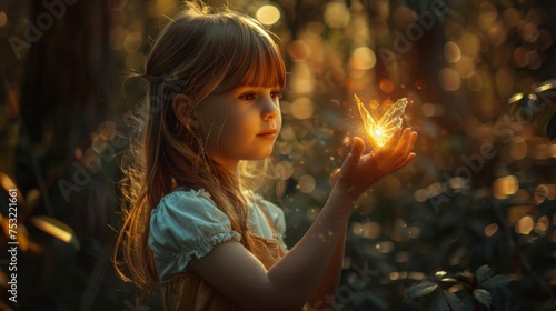Little Girl Holding Butterfly © Ilugram