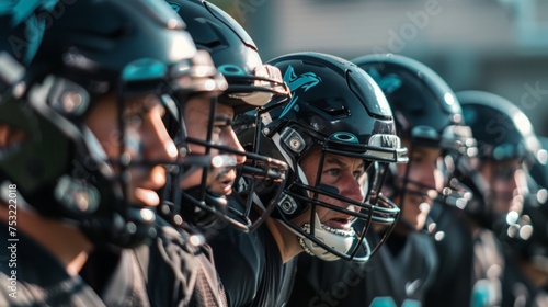 Football Players Standing Together Before a Game