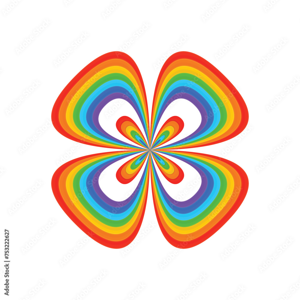 Obraz premium Simple decorative element. Elegant abstract flower in rainbow colors.