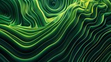 Green Abstract Background With Wavy Lines. Generative AI