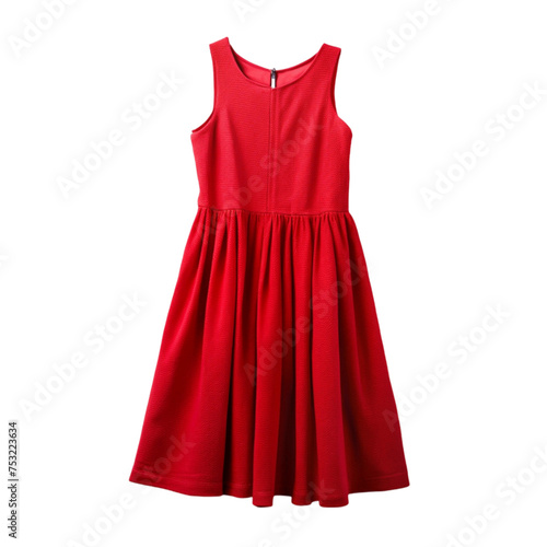 Red dress isolated on Transparent background.