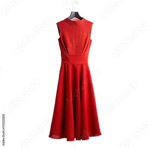 Red dress isolated on Transparent background.