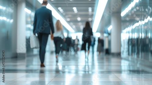 Business People Walking Down Hallway © Ilugram