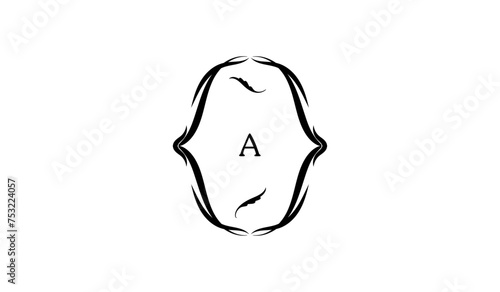 Pear Isolated on White Alphabetical Logo