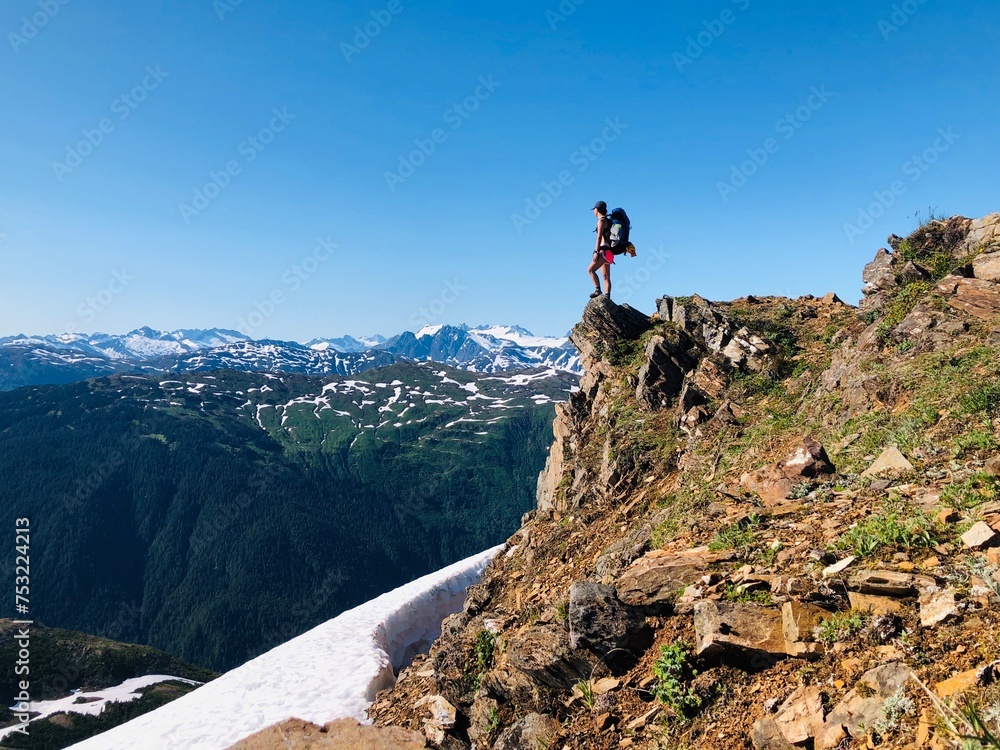 Hiker on top of mountain
