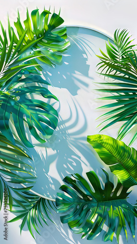 Tropical Leaves Graphic Design Background