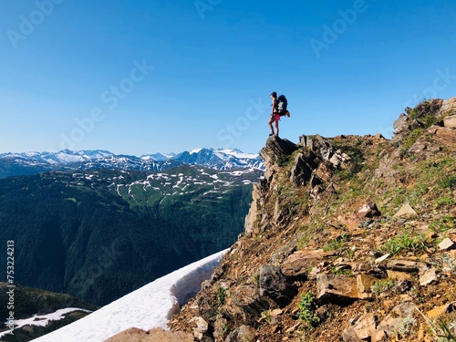 Hiker on top of mountain
