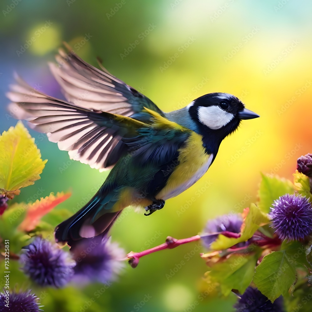 Naklejka premium bird perched on a branch