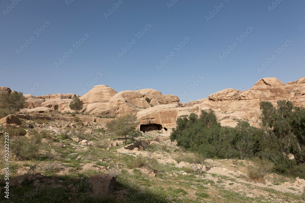 Jordan ancient Petra on a sunny winter day