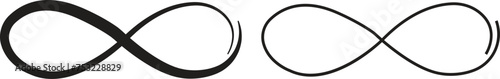 Infinity black line icon set. Infinity, eternity, infinite, endless, loop symbols. Unlimited infinity collection flat style stock vector isolated on transparent background sign made with mobius strip.