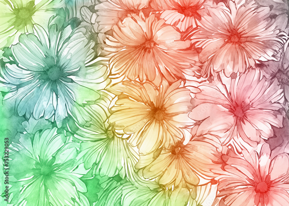 abstract water colour flower background in pastel colours created with generative ai technology abstract water colour flower background in pastel colours created with generative ai technology