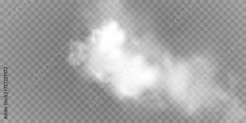 Set of vector clouds or smoke on isolated transparent background. Cloud, smoke, fog