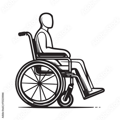 Disabled person with wheelchair