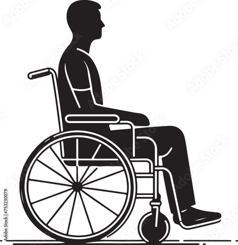 person in wheelchair vector Illustration 