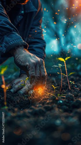 A person working in the garden