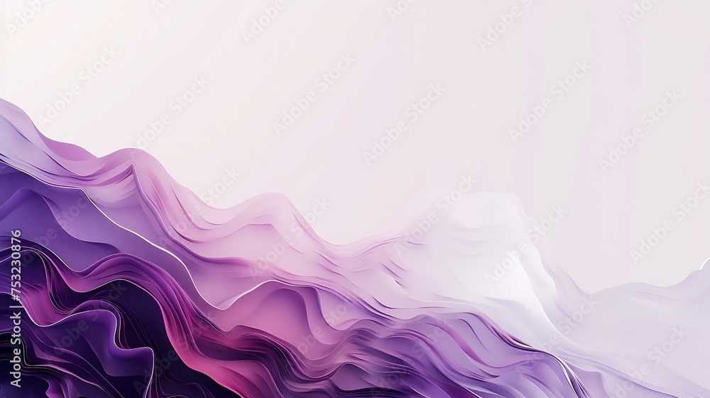 A minimalist art piece with a small corner of deep purple to light pink waves transitioning to a plain background of color #fffbfc for text space. Created Using: Crisp wave details, color to no-color A minimalist art piece with a small corner of deep purple to light pink waves transitioning to a plain background of color #fffbfc for text space. Created Using: Crisp wave details, color to no-color