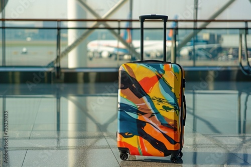durability luggage for traveling, high quality material, backgorund airport