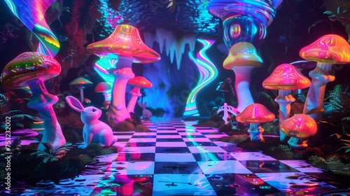 Diverse Array of Mushrooms in a Room. Generative AI