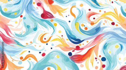 Watercolor seamless pattern with abstraction freehan