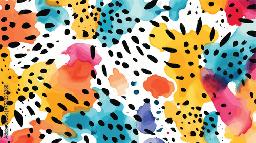 Watercolor seamless pattern with beautiful bright ab