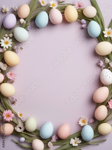 Easter Egg Wreath with Spring Flowers