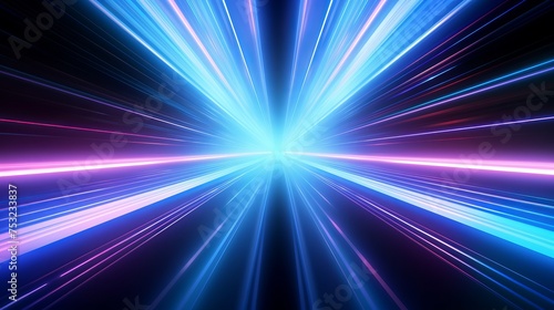Digital graphic background featuring speed lines illuminated with blue and beige neon light tones.
