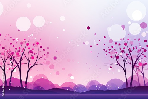 Wallpaper in purple tones  fairy purple forest with circles and bokeh.