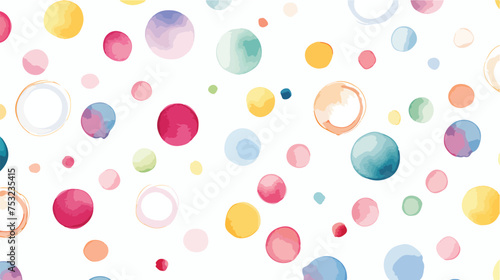 Watercolor seamless pattern with multicolored circle