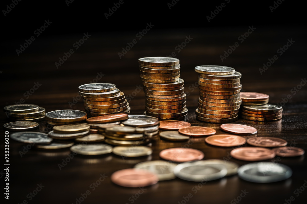Stacked Coins - Money and Finance Concept Stacked Coins - Money and Finance Concept
