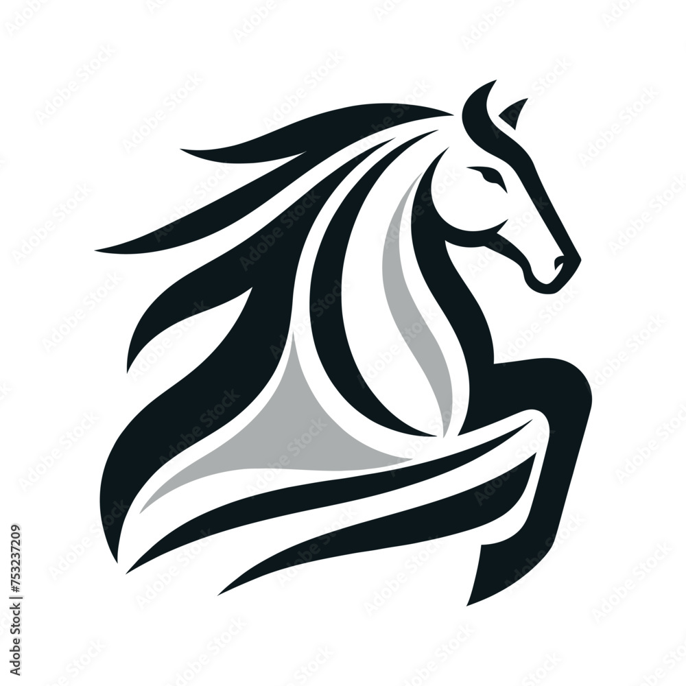 Horse logo. Vector illustration,isolated on white background Horse logo. Vector illustration,isolated on white background