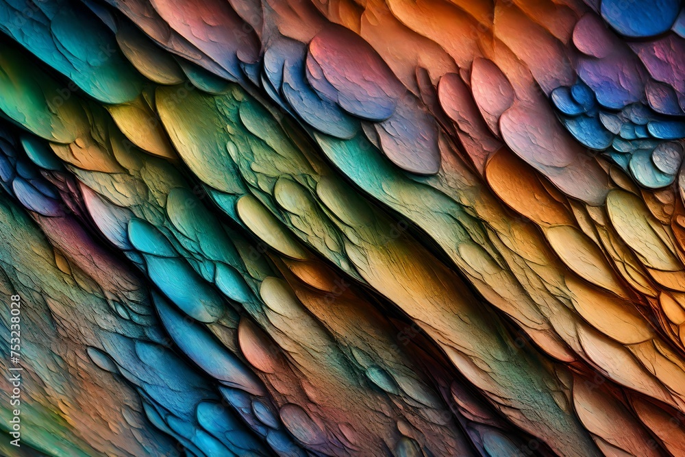 Obraz premium Close-Up Surreal Impasto Earth surface in Vibrant Multicolor, wallpaper