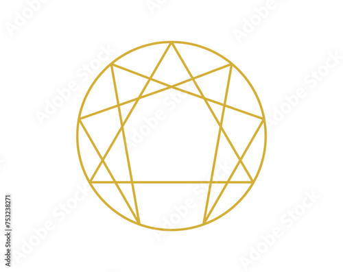 Enneagram sign. Personality. Vector Design Template. photo