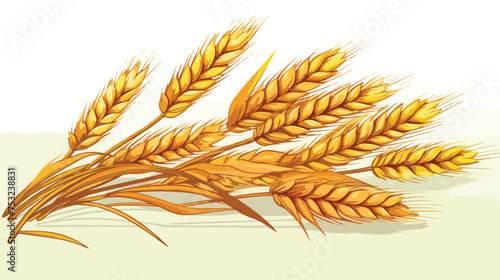 Wheat freehand draw cartoon vector illustration isol
