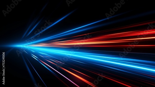 Vector illustration of car light trail effects from long exposures at night, depicting bright lines of moving vehicles on a dark background.