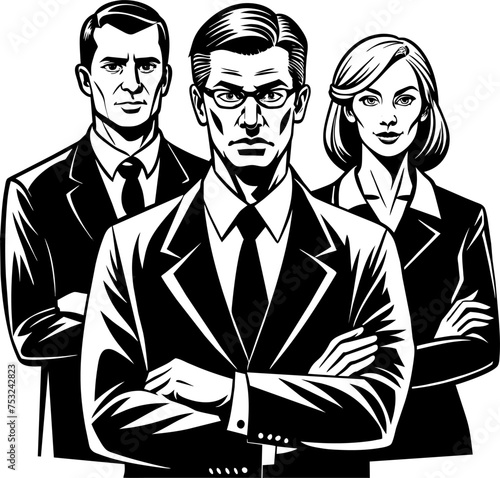 Minimalist unhappy Man Anxiety, professional woman interview room, computer human body DNA strands, bacterias medical Silhouette Vector Graphics element illustration